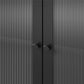 Ashbury Heights 2 Door Storage Cabinet-Fluted Glass Metal Locker, Black - Black