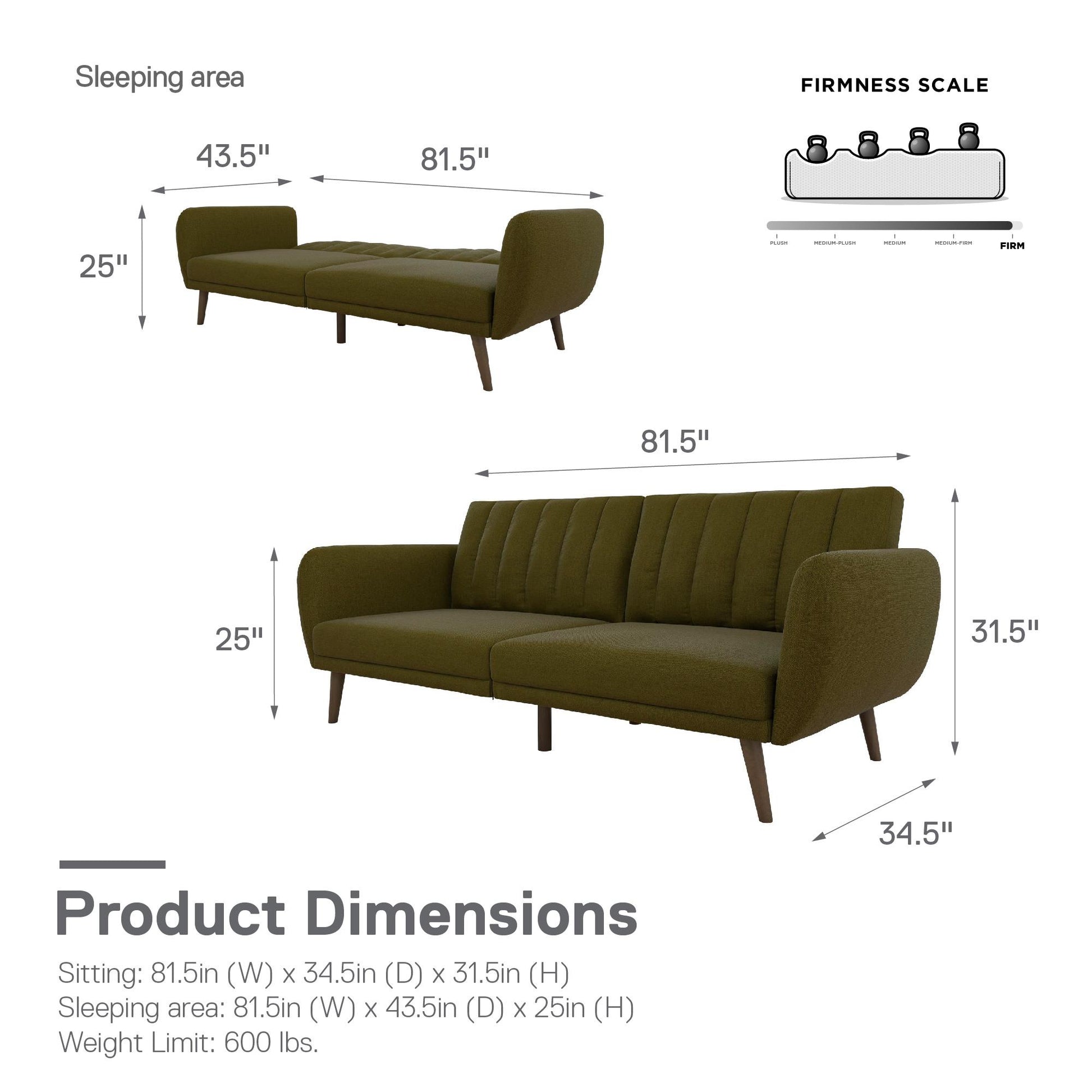 Brittany Futon - Green