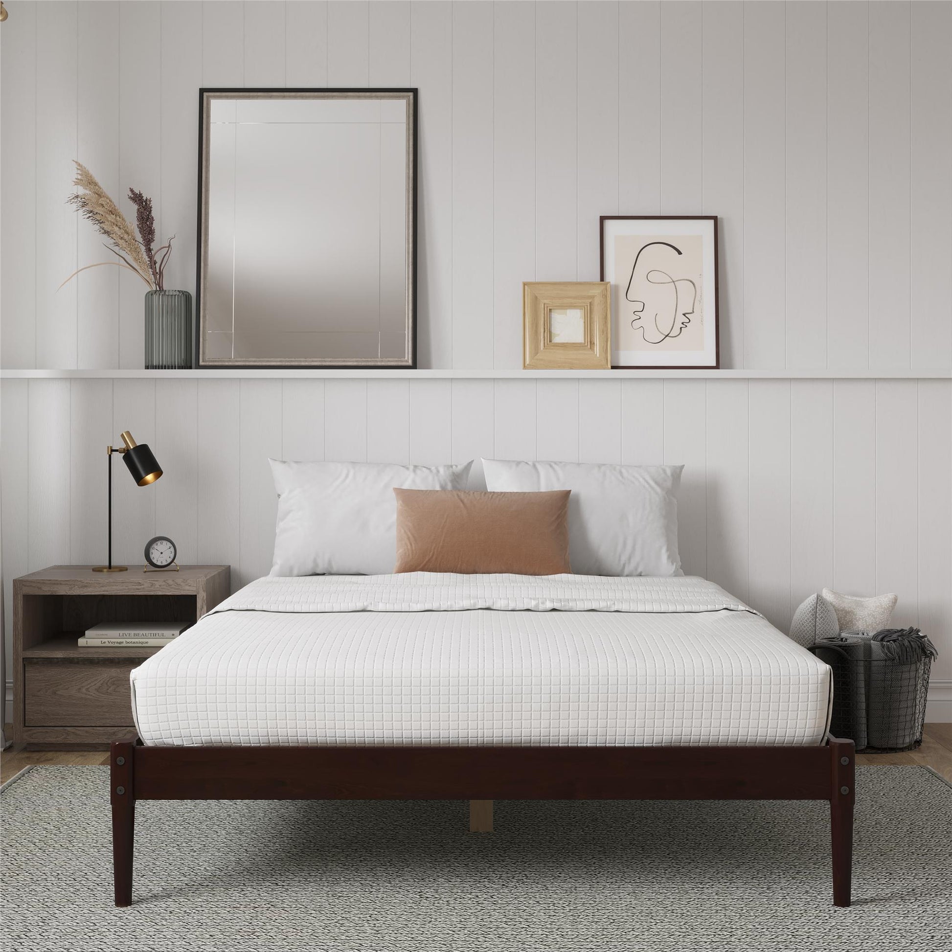 DHP Lorriana Wood Platform Bed, Queen Size, Espresso - Espresso - Queen