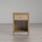 Shiloh Faux Rattan Nightstand with Drawer and Lower Shelf - Natural