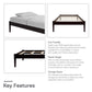 DHP Lorriana Wood Platform Bed, Twin Size, Espresso - Espresso - Twin
