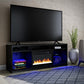 Luna 65 In Fireplace TV Stand - Black Oak