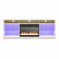 Luna 65 In Fireplace TV Stand - Ivory Oak