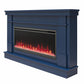 Waverly Wide Mantel with Linear Electric Fireplace & Crystal Ember Bed, Navy - Navy