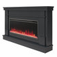 Waverly Wide Mantel with Linear Electric Fireplace &amp; Crystal Ember Bed, Black - Black