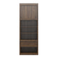 Paramount Single Side Cabinet for Wall Beds with Pullout Nightstand and Storage - Columbia Walnut