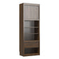 Paramount Single Side Cabinet for Wall Beds with Pullout Nightstand and Storage - Columbia Walnut