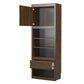 Paramount Single Side Cabinet for Wall Beds with Pullout Nightstand and Storage - Columbia Walnut
