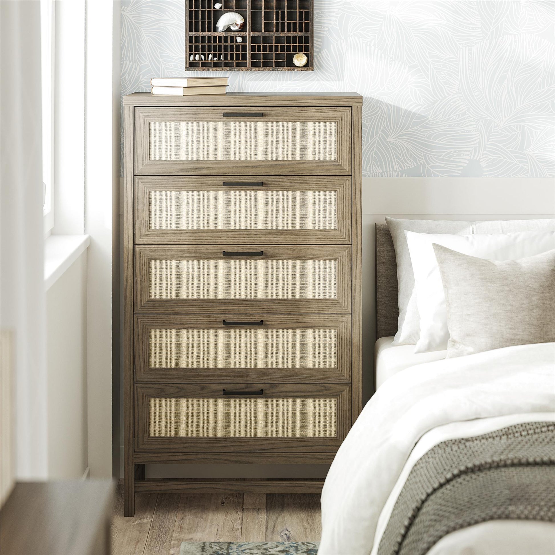 Lennon 5 Drawer Dresser - Medium Brown