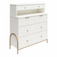 Anastasia 4 Drawer Dresser with Hutch - White