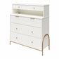 Anastasia 4 Drawer Dresser with Hutch - White