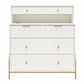Anastasia 4 Drawer Dresser with Hutch - White