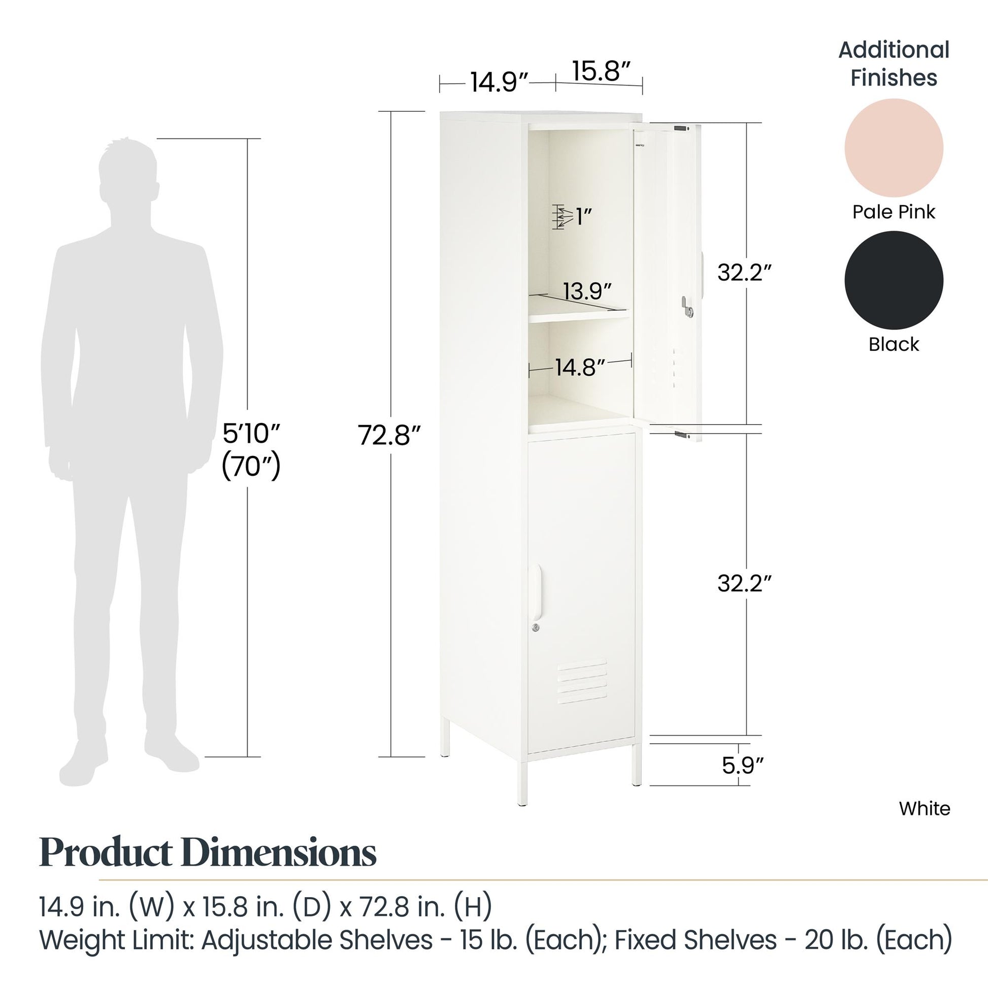 Mission District 2 Door Cabinet - White