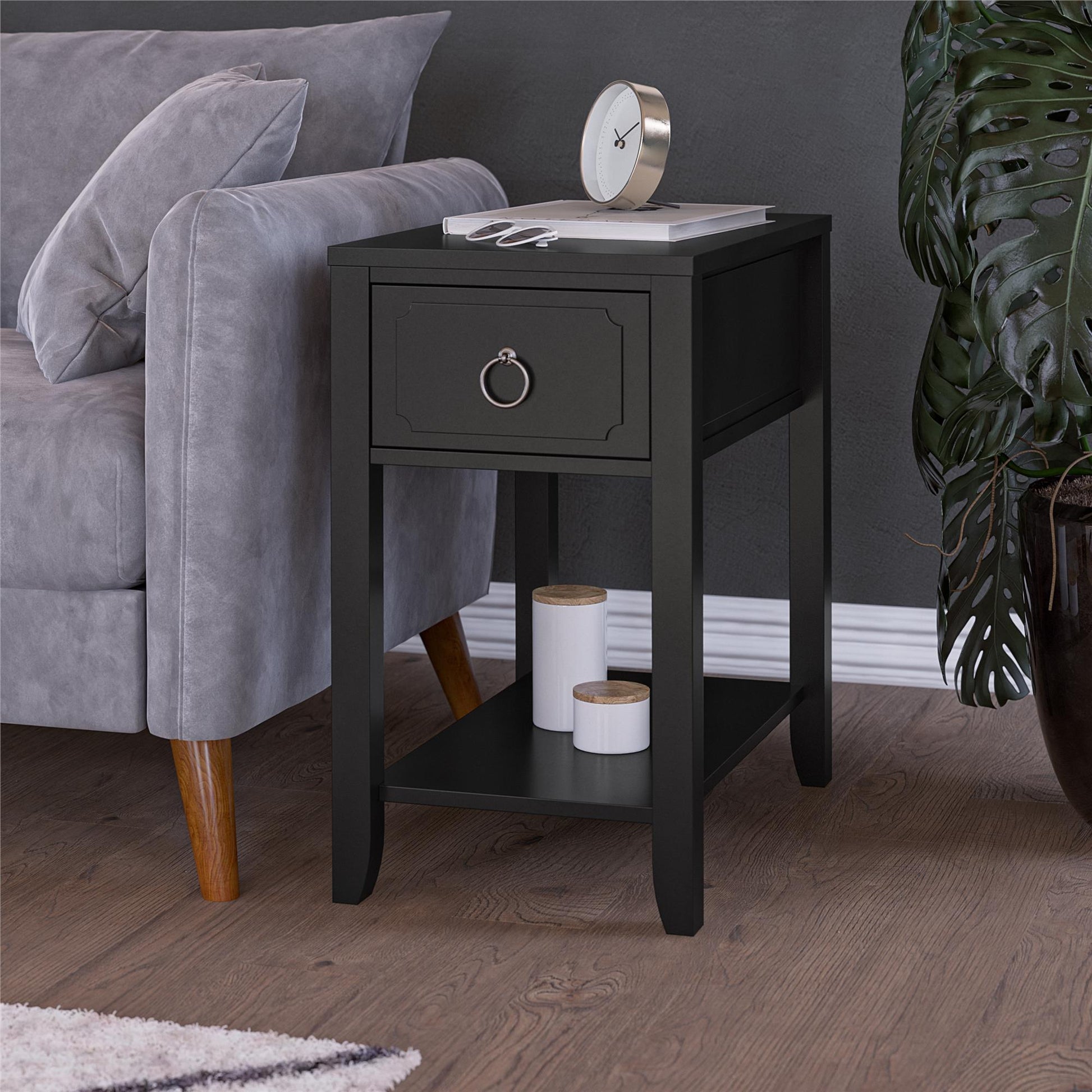 Her Majesty Narrow Side Table - Black