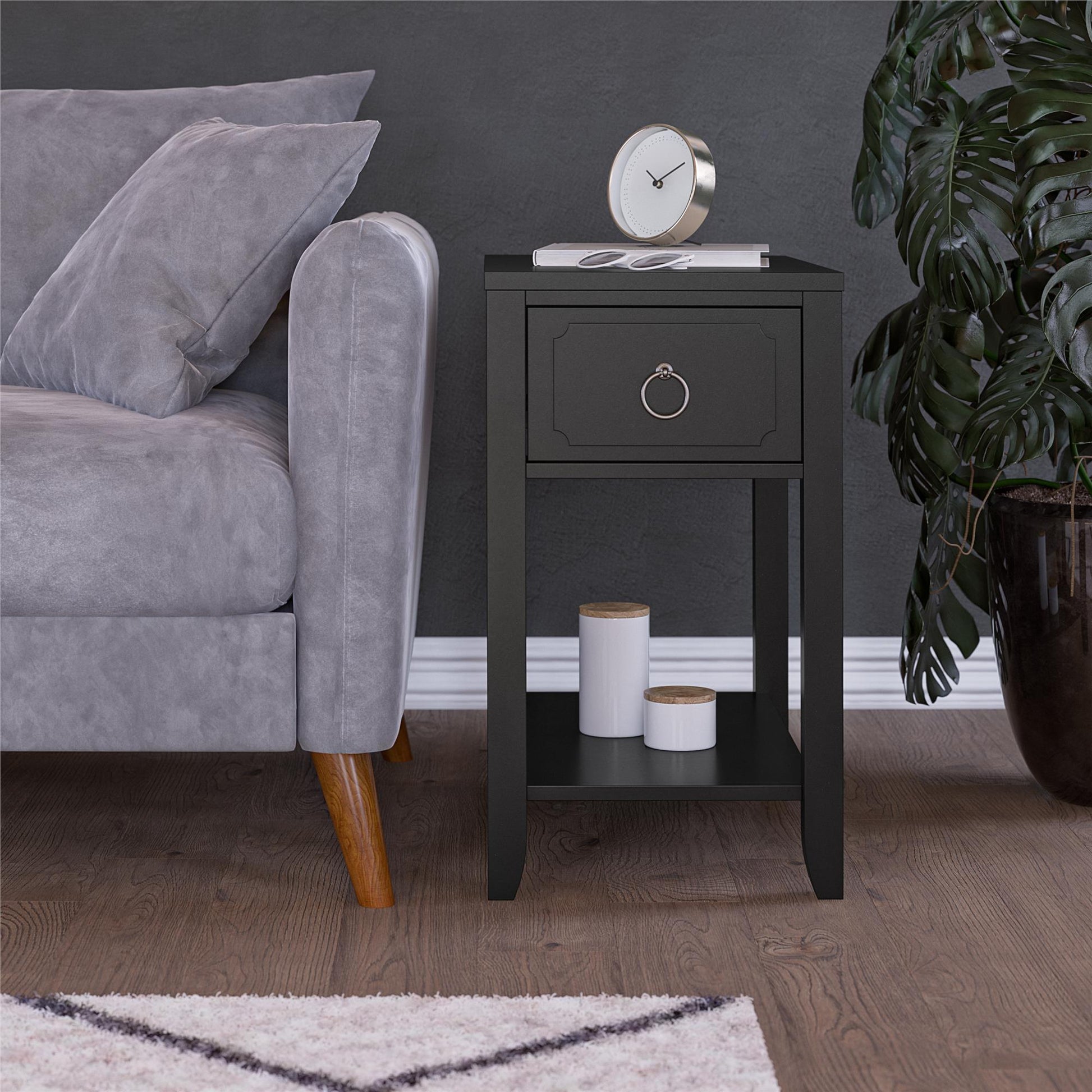 Her Majesty Narrow Side Table - Black