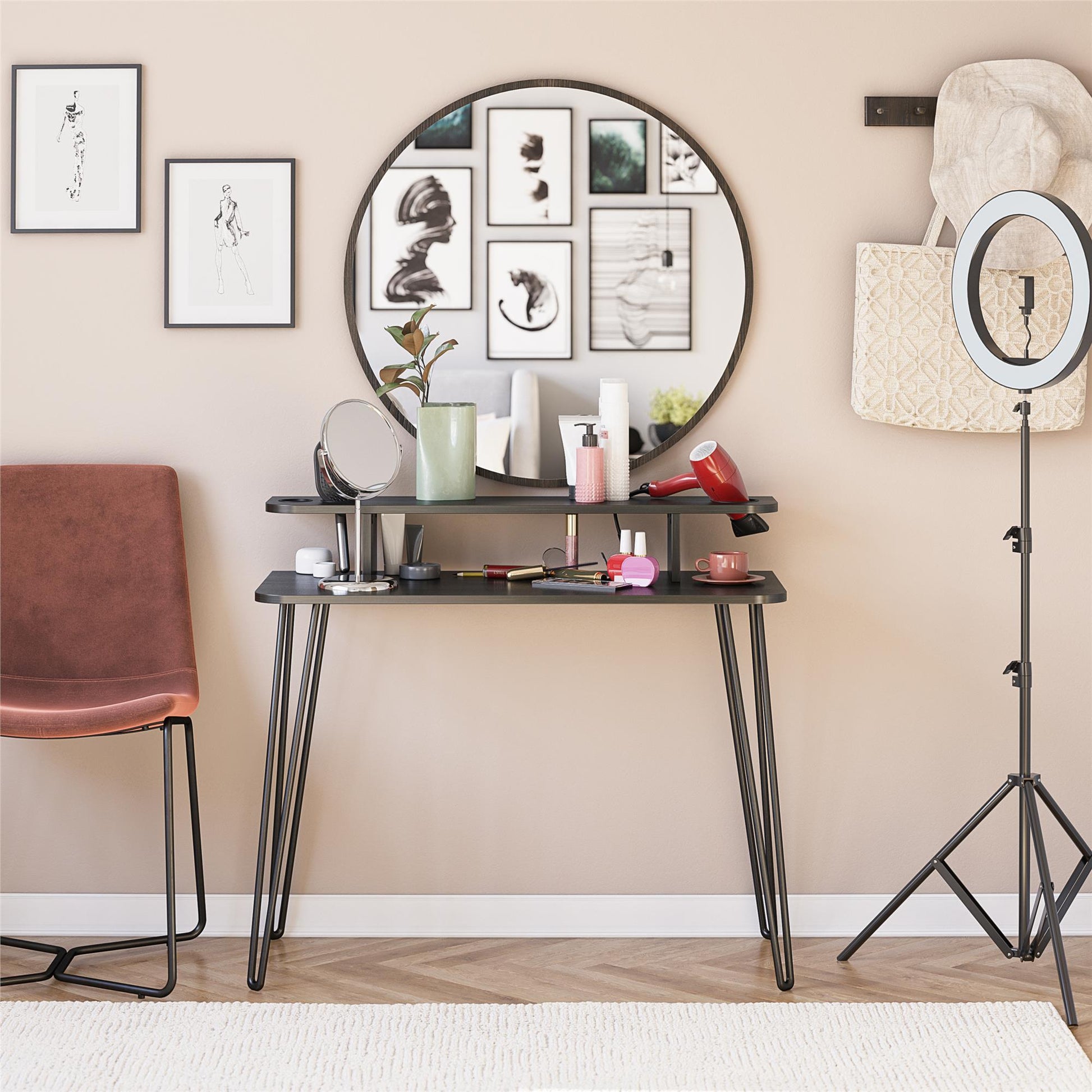 Kimberly At Home Vanity - Black Oak