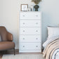 Ellwyn Tall 5 Drawer Dresser - White