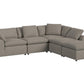 York Modular Armless Chair - Taupe