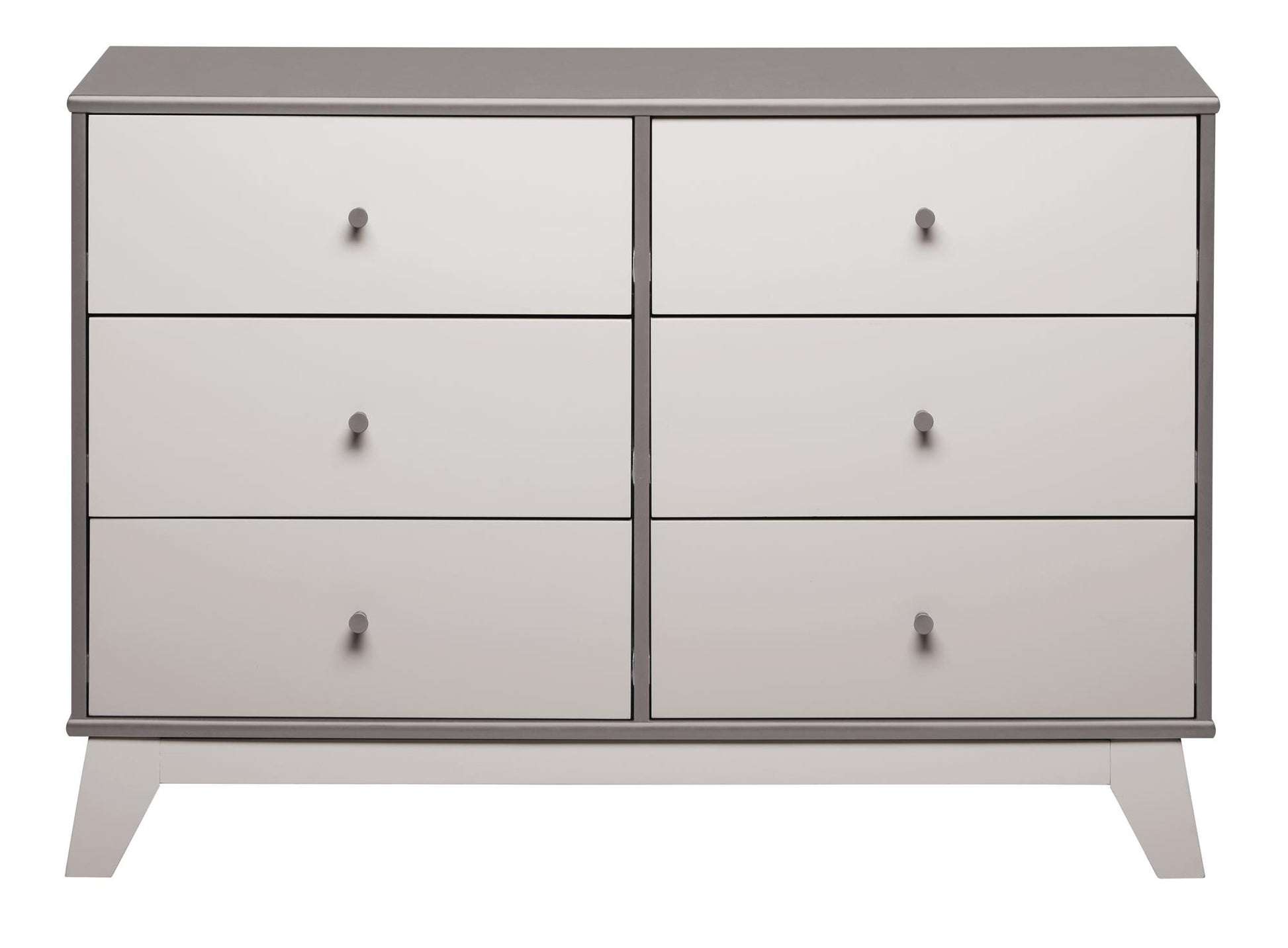 Rowan Valley Flint 6 Drawer Dresser with Solid Wood Angled Feet - Gray
