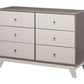 Rowan Valley Flint 6 Drawer Dresser with Solid Wood Angled Feet - Gray