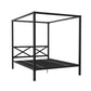 DHP Remna Queen Metal Canopy Bed, Black - Black - Queen