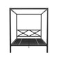 DHP Remna Queen Metal Canopy Bed, Black - Black - Queen