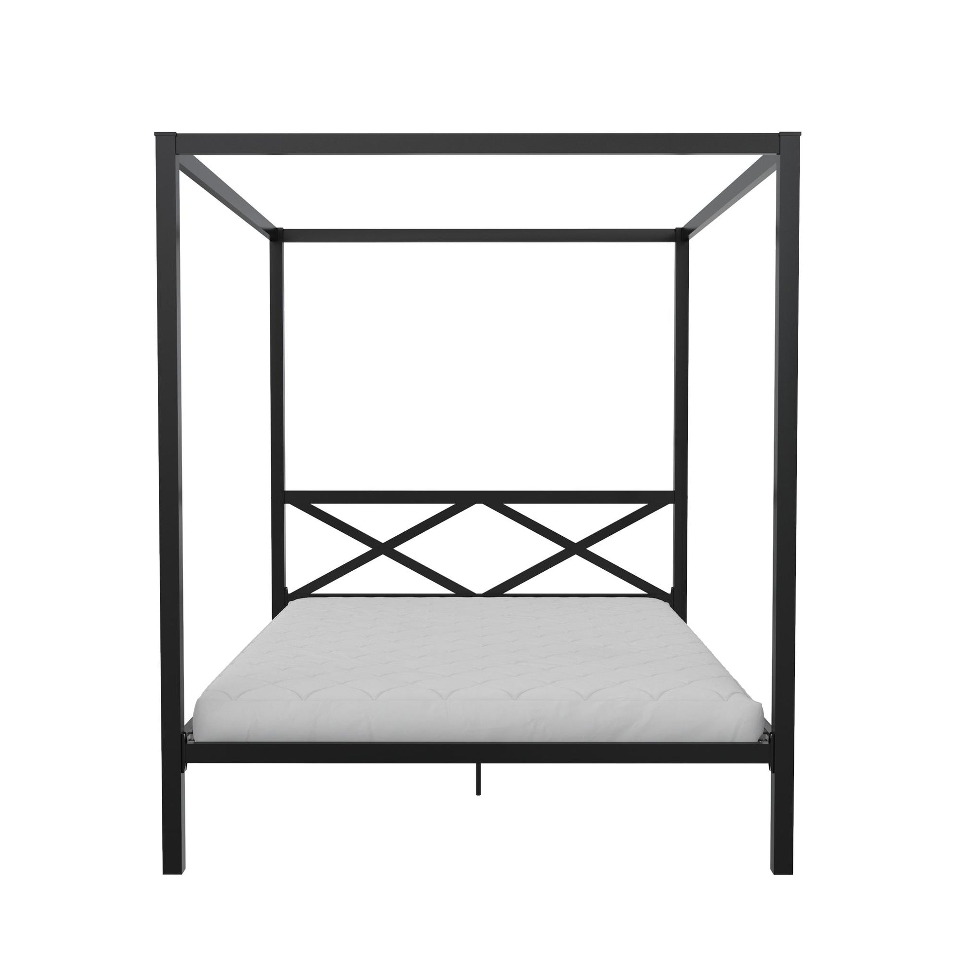 DHP Remna Queen Metal Canopy Bed, Black - Black - Queen