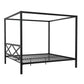 DHP Remna King Metal Canopy Bed, Black - Black - King