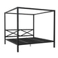 DHP Remna King Metal Canopy Bed, Black - Black - King