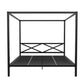 DHP Remna King Metal Canopy Bed, Black - Black - King