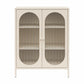 Luna Short 2 Door Accent Cabinet with Fluted Glass - Parchment