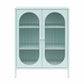 Luna Short 2 Door Accent Cabinet with Fluted Glass - Sky Blue