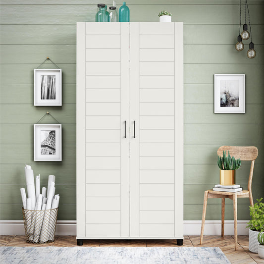 Loxley 36 In Wide 2 Door Shiplap Cabinet - White