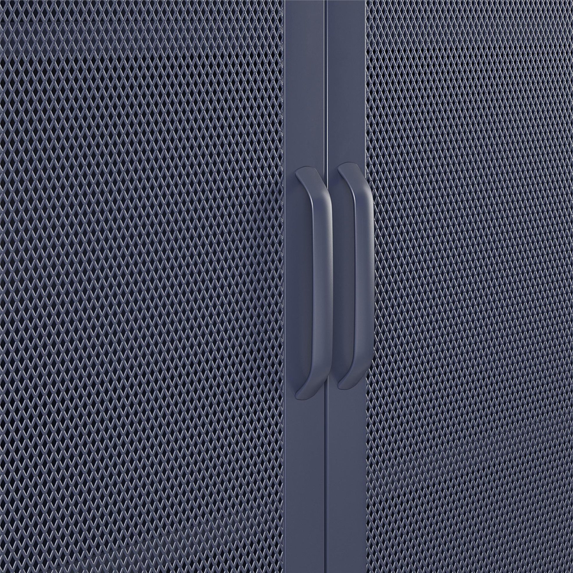 Novogratz Channing 2 Door Accent Cabinet-Mesh Metal Locker - Navy