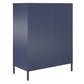 Novogratz Channing 2 Door Accent Cabinet-Mesh Metal Locker - Navy