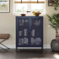 Novogratz Channing 2 Door Accent Cabinet-Mesh Metal Locker - Navy