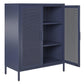 Novogratz Channing 2 Door Accent Cabinet-Mesh Metal Locker - Navy
