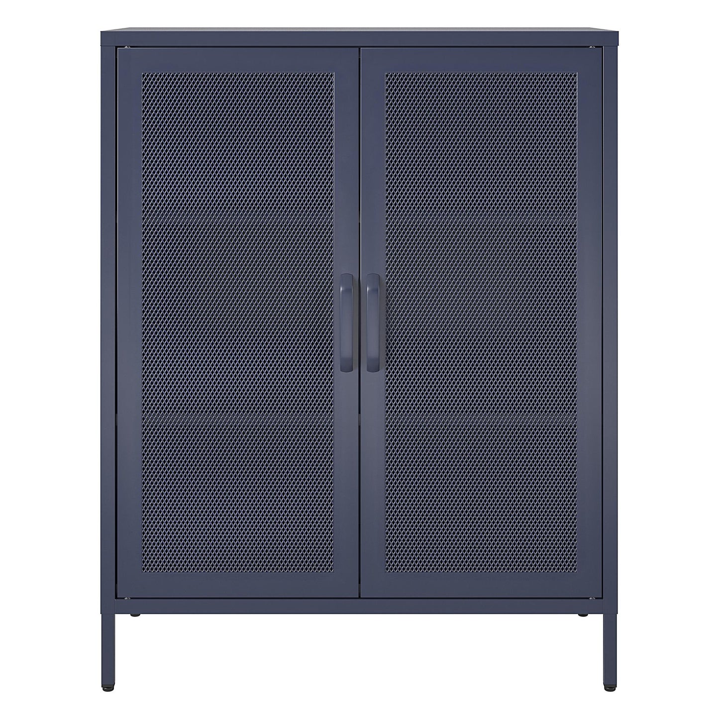 Novogratz Channing 2 Door Accent Cabinet-Mesh Metal Locker - Navy