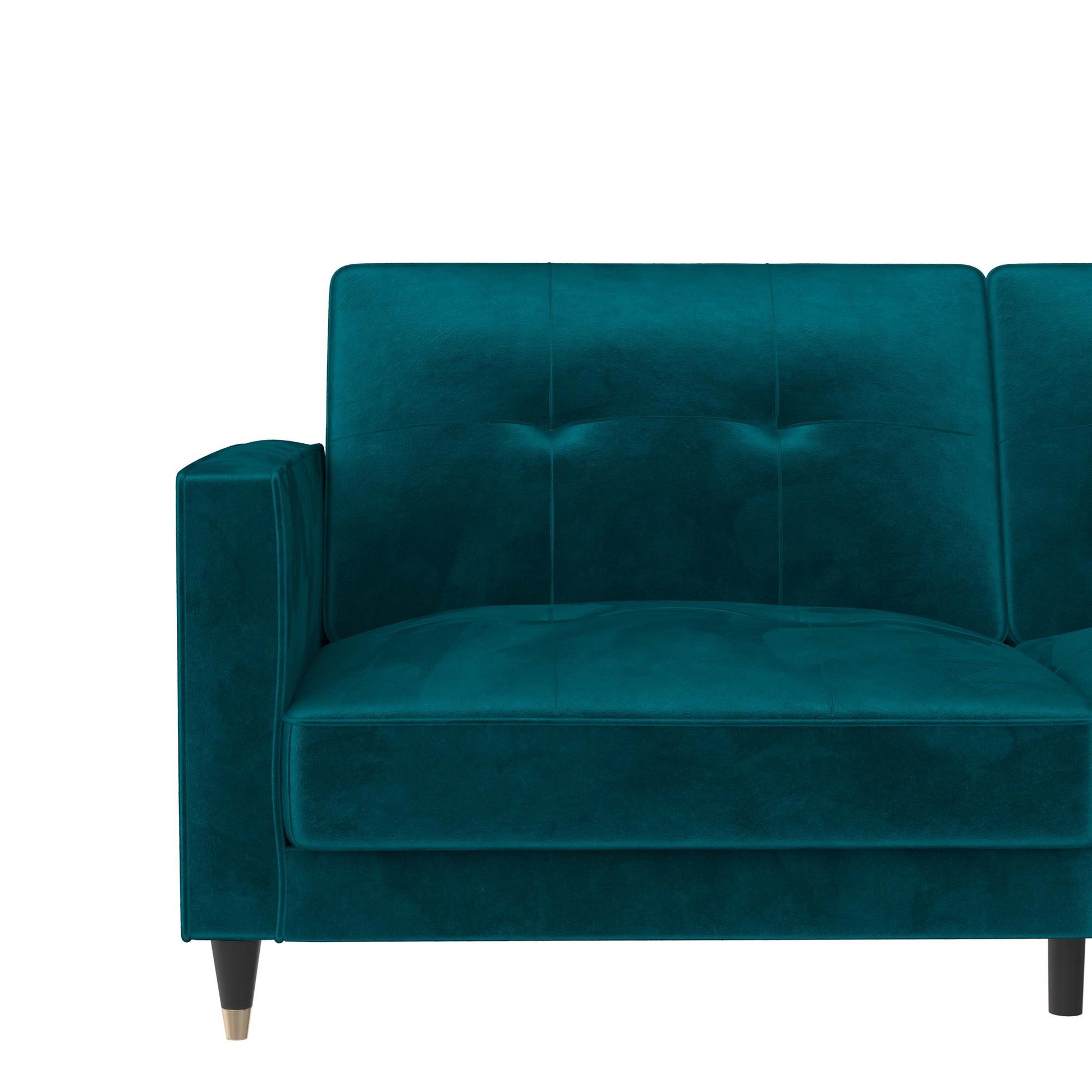 DHP Penelope Pin Tufted Futon, Green Velvet - Green