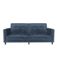 DHP Penelope Pin Tufted Futon, Blue Velvet - Blue