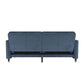 DHP Penelope Pin Tufted Futon, Blue Velvet - Blue