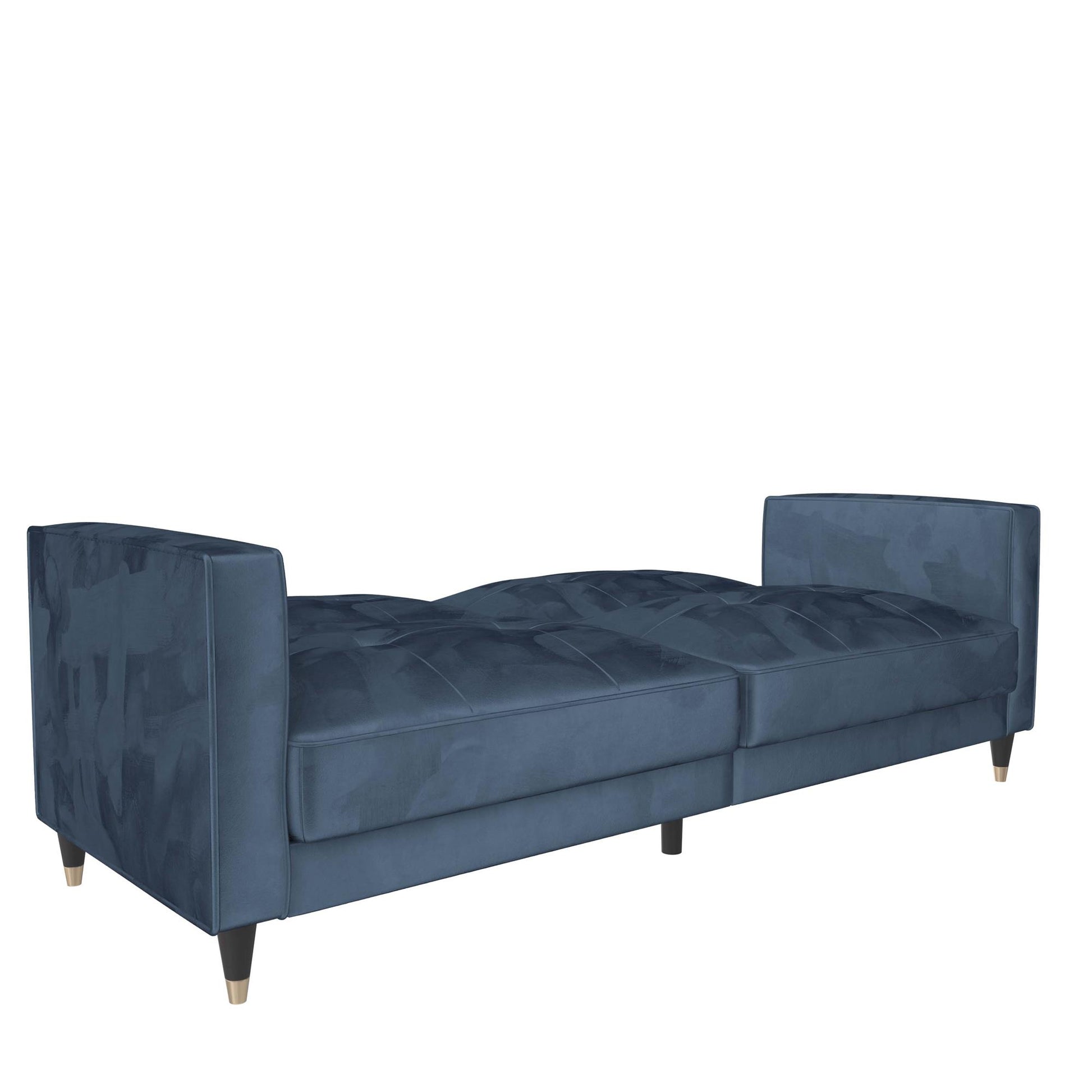 DHP Penelope Pin Tufted Futon, Blue Velvet - Blue