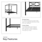 DHP Remna Queen Metal Canopy Bed, Black - Black - Queen