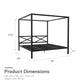 DHP Remna King Metal Canopy Bed, Black - Black - King