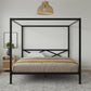 DHP Remna King Metal Canopy Bed, Black - Black - King