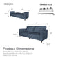 DHP Penelope Pin Tufted Futon, Blue Velvet - Blue