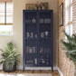 Novogratz Channing Tall 2 Door Storage Cabinet-Mesh Metal Locker - Navy