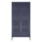Novogratz Channing Tall 2 Door Storage Cabinet-Mesh Metal Locker - Navy