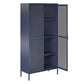 Novogratz Channing Tall 2 Door Storage Cabinet-Mesh Metal Locker - Navy