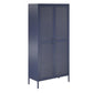 Novogratz Channing Tall 2 Door Storage Cabinet-Mesh Metal Locker - Navy